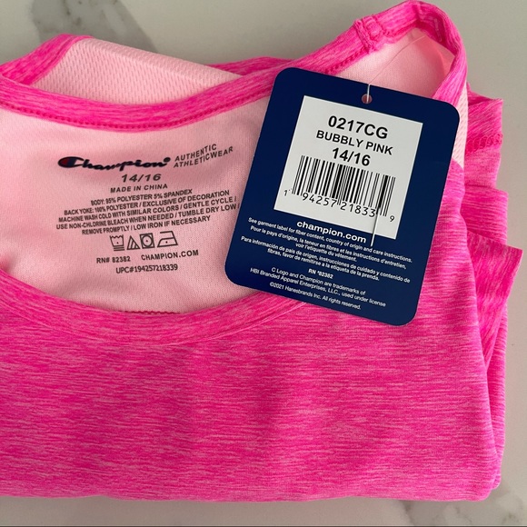 Champion Teen’s size 14/16 Pink Short Sleeve Top - Picture 6 of 7